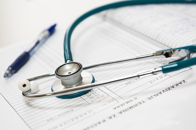 a stethoscope on a medical chart