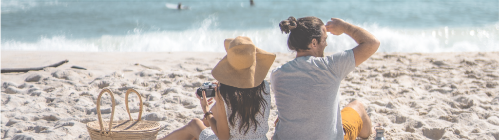 Couple relaxing on the beach