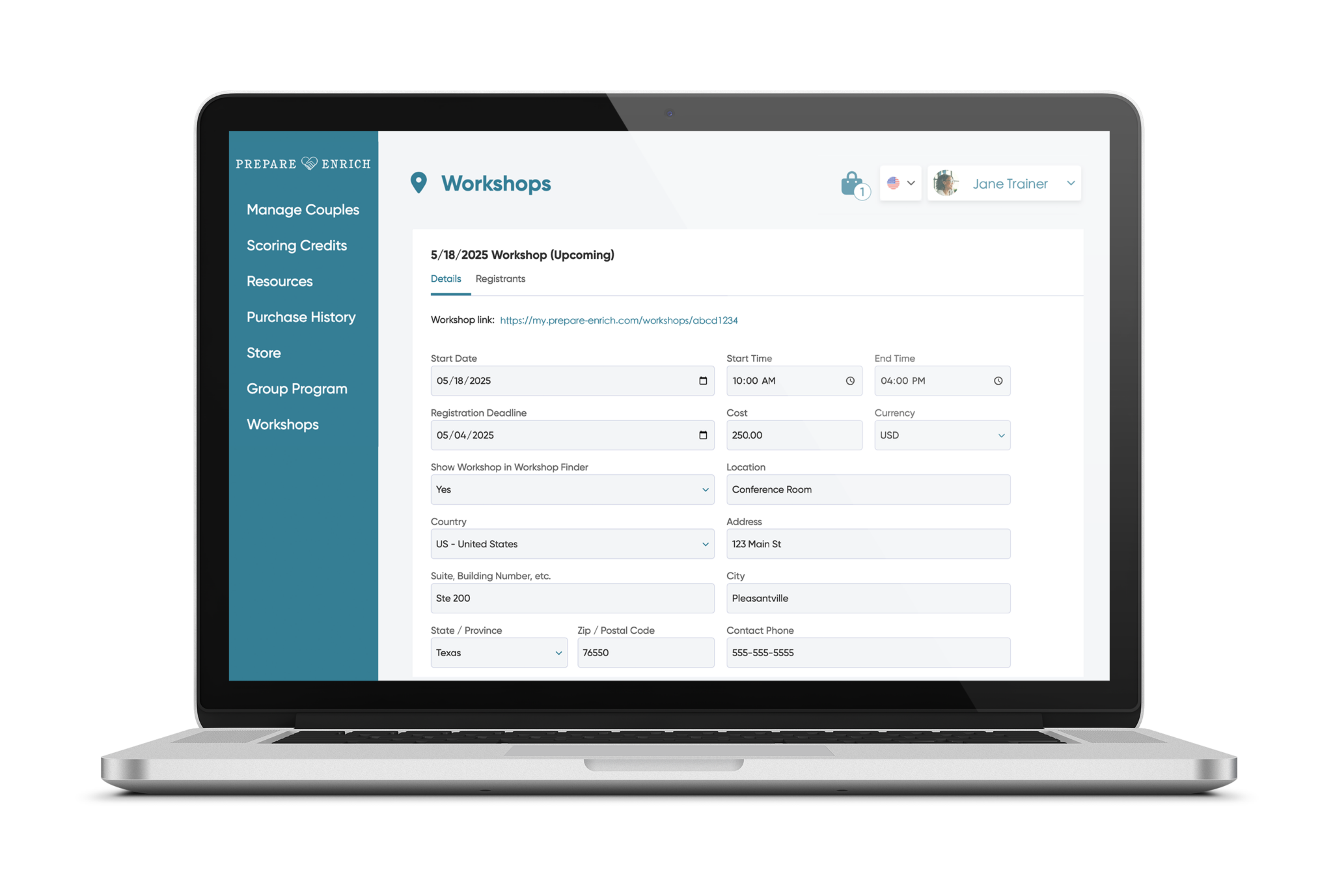 Facilitator Registration - Prepare/Enrich